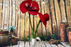 Nicht verblühende Blume, gefilzt