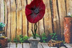 Nicht verblühende Blume, gefilzt