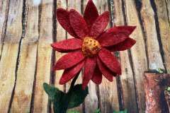 Nicht verblühende Blume, gefilzt
